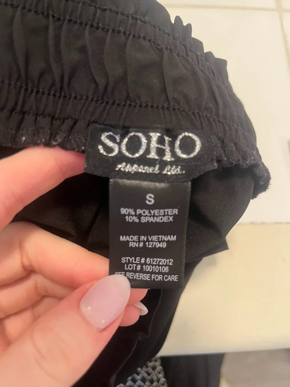 Soho Apparel 90% polyester